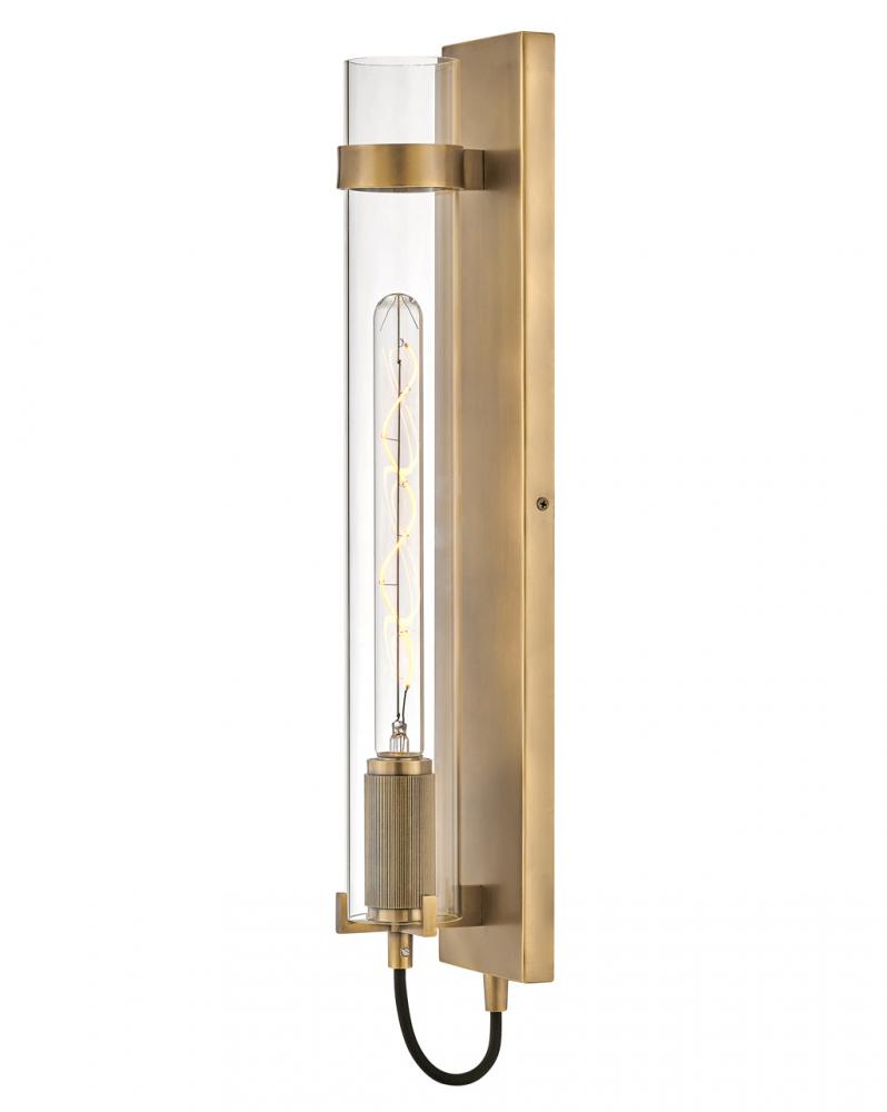 Large Tall Single Light Sconce - Brass