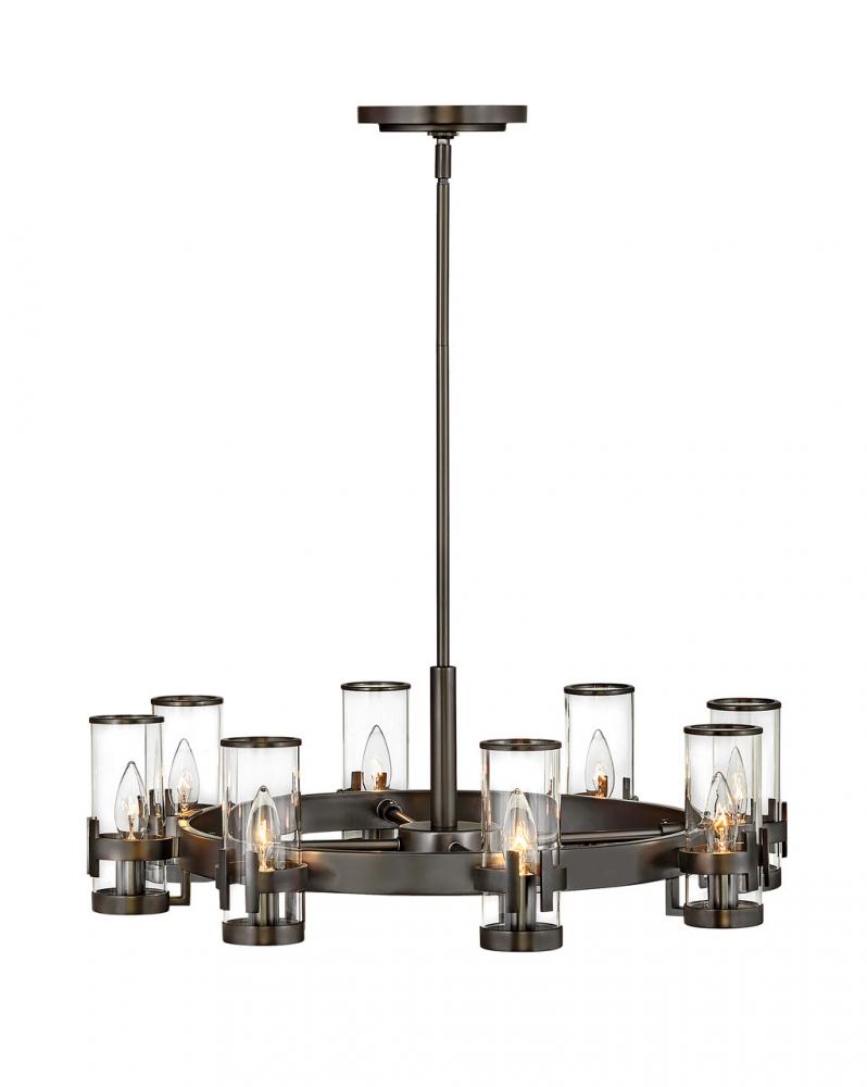 Medium Single Tier Chandelier - Black