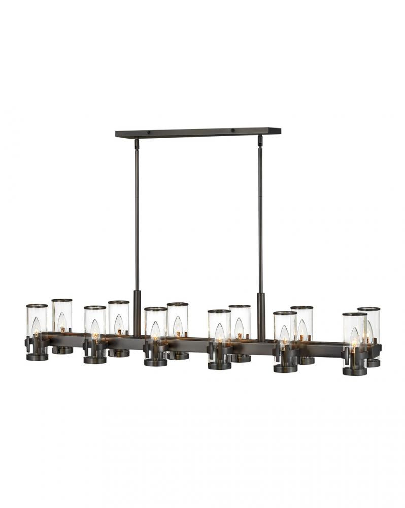 Medium Twelve Light Linear - Black