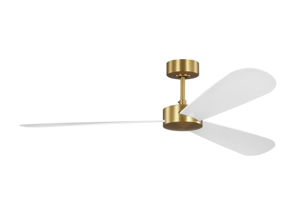 Paddle Smart 60 Ceiling Fan in Burnished Brass with Matte White Blades