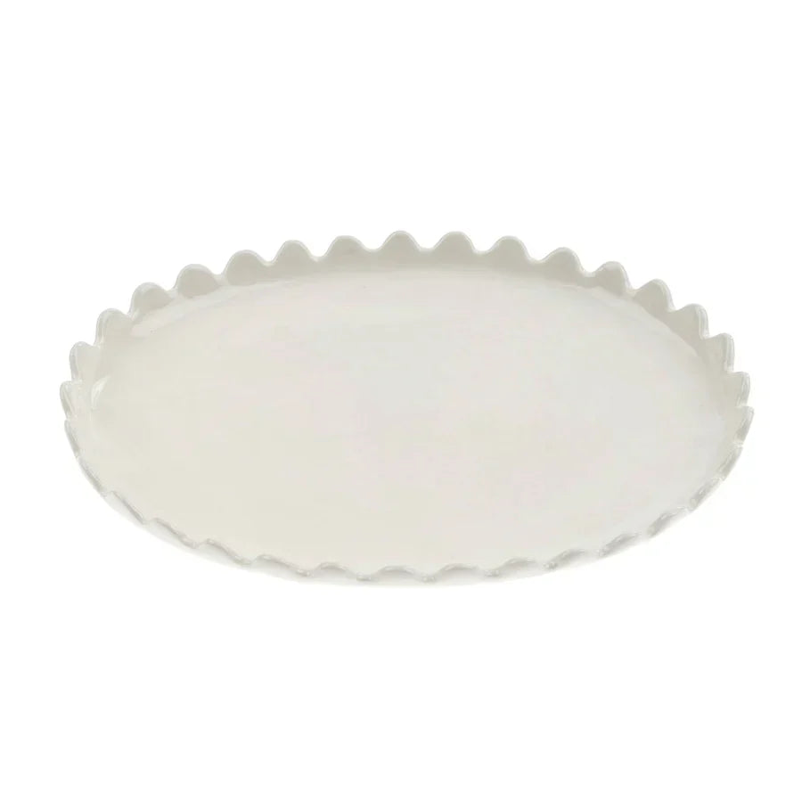 Scalloped Oval Plate L - by Indaba