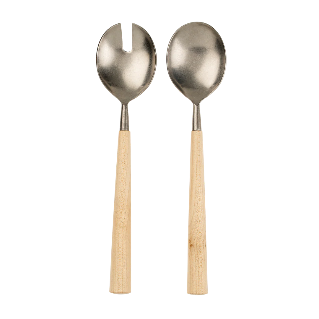 Maple Wood Salad Servers S/2