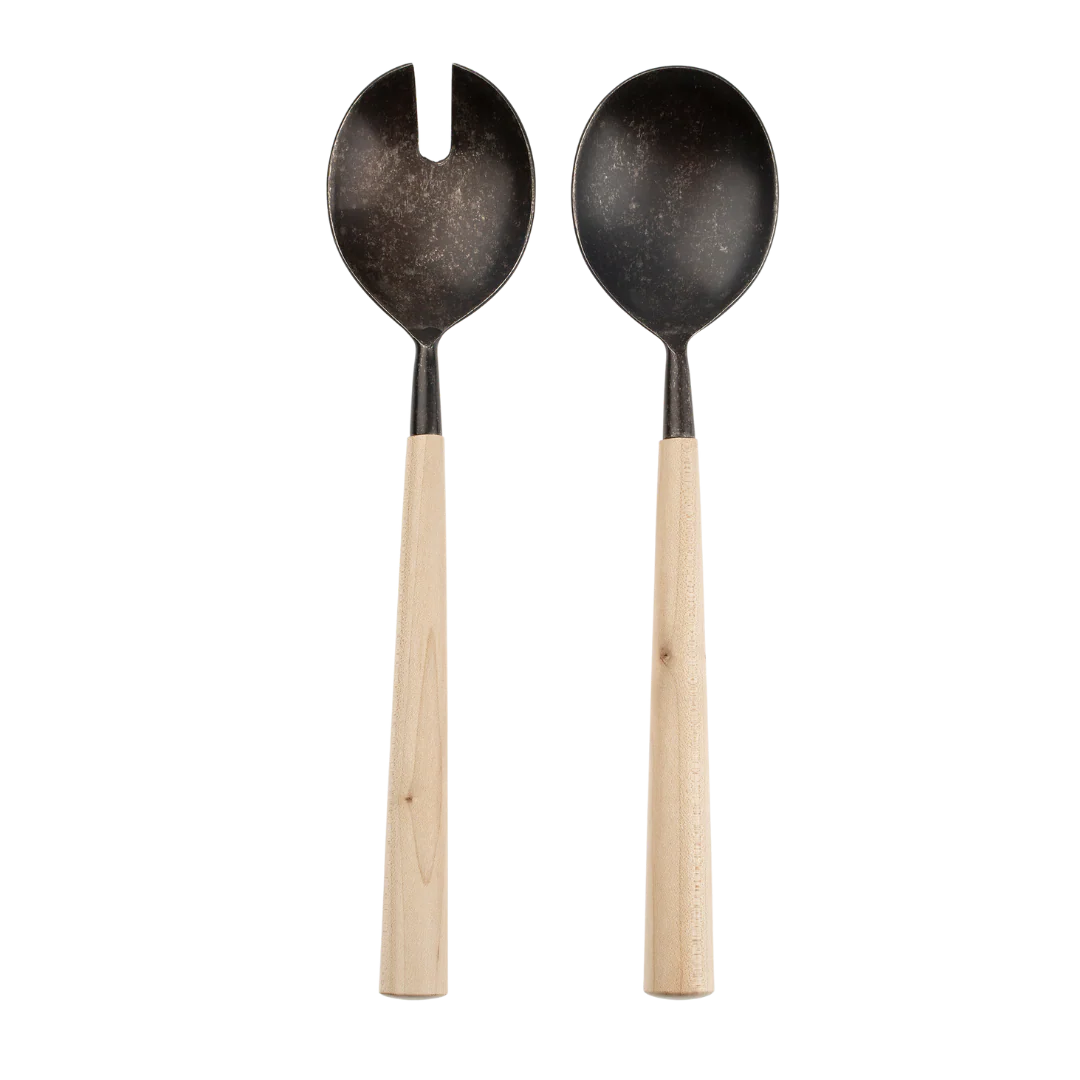 Maple Wood Salad Servers S/2