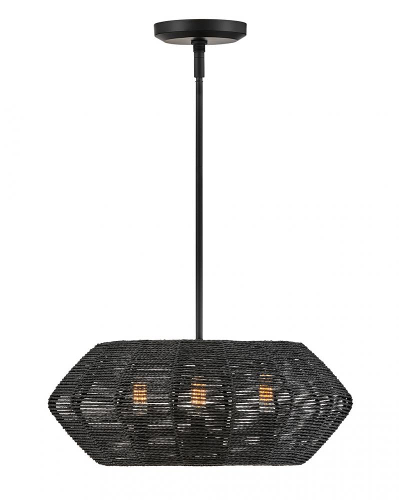 Small Convertible Drum Chandelier - Black