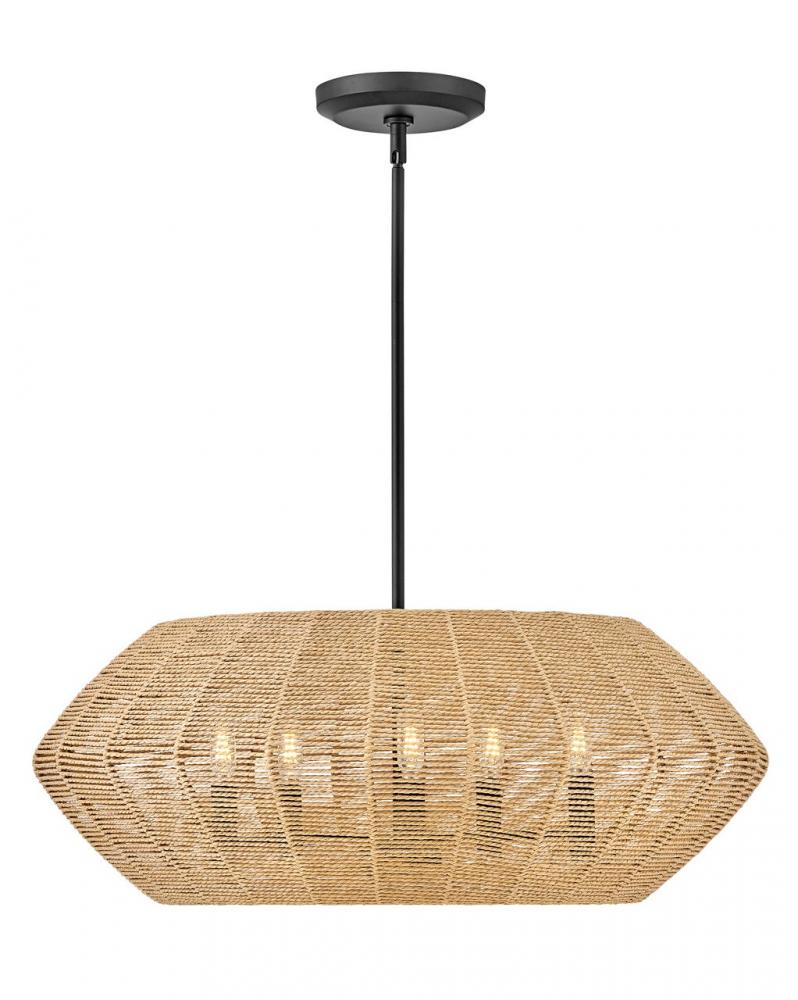 Medium Convertible Drum Chandelier - Black