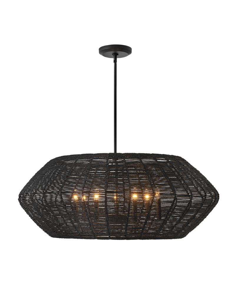 Large Convertible Drum Chandelier - Black
