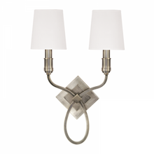 Load image into Gallery viewer, 2 LIGHT WALL SCONCE w/WHITE SHADE