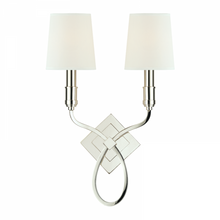 Load image into Gallery viewer, 2 LIGHT WALL SCONCE w/WHITE SHADE