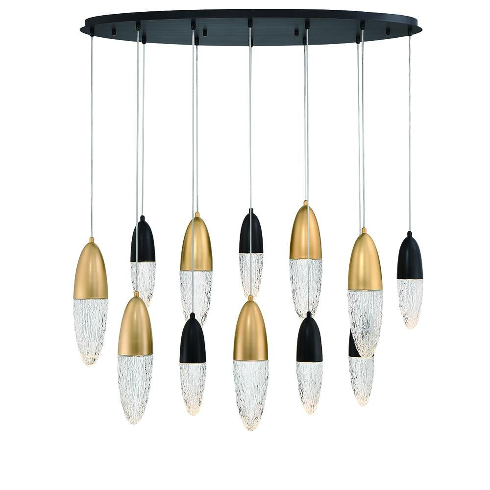 ECROU,12LT OVAL CHAND,BLK/GD