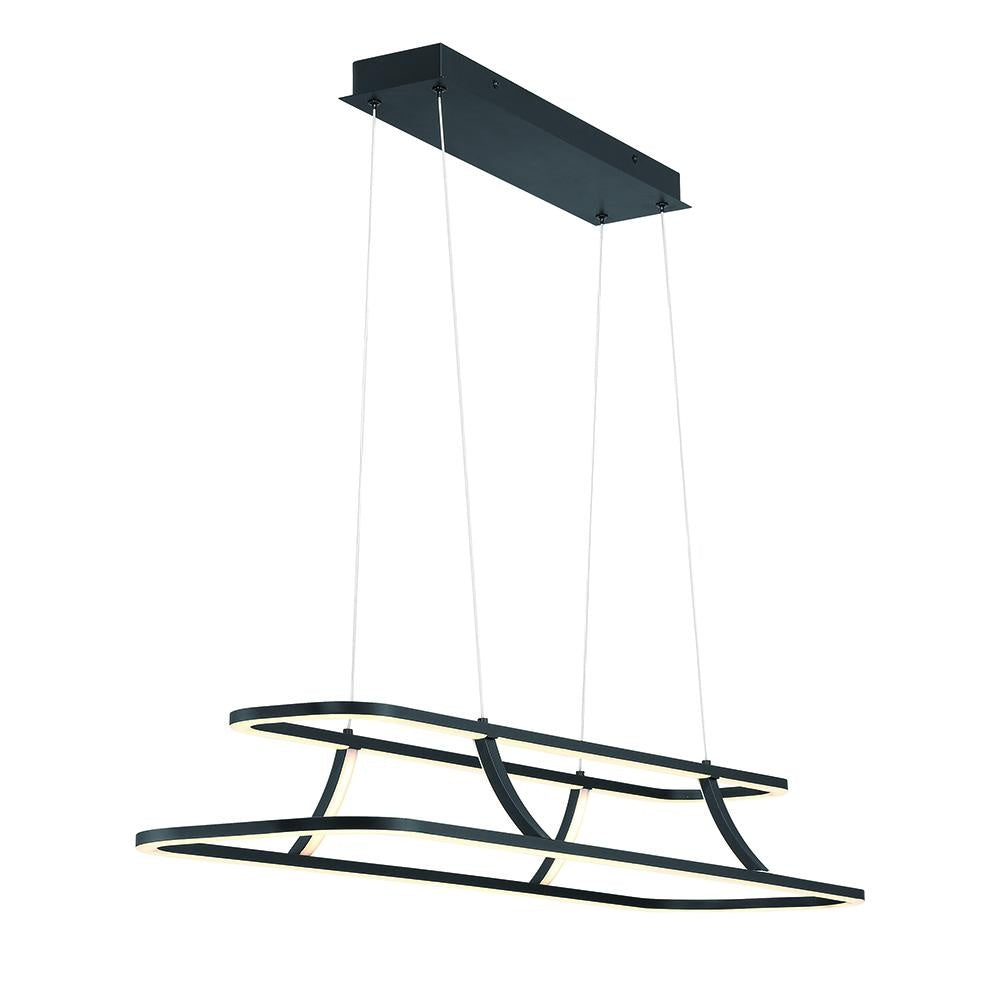 CADOUX,1LT LED CHANDELIER,BLK
