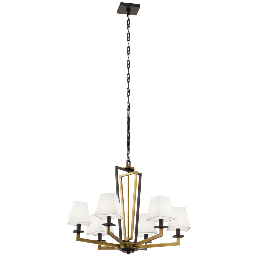 Dancar?????28" 6 Light Chandelier Natural Brass