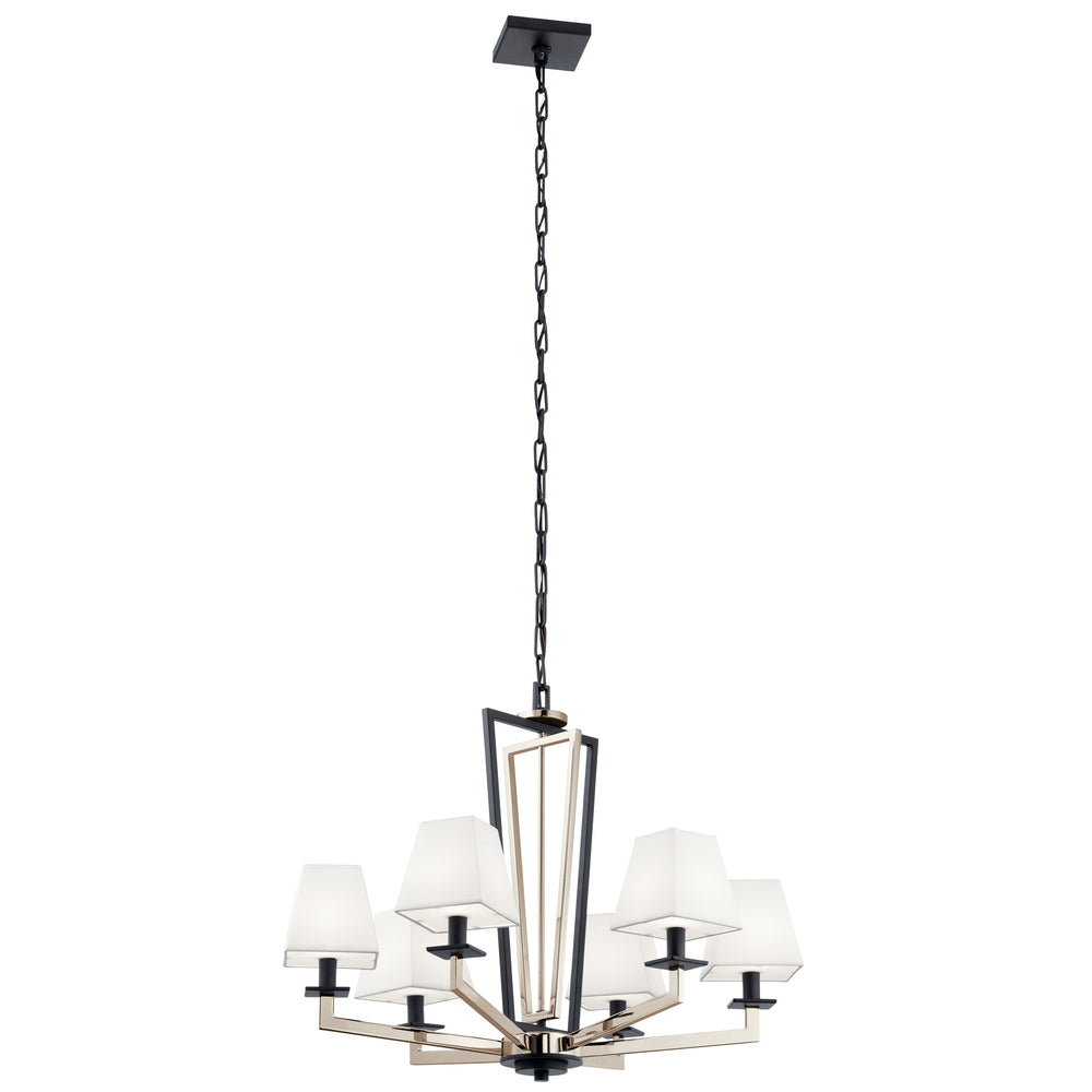 Dancar?????28" 6 Light Chandelier Polished Nickel