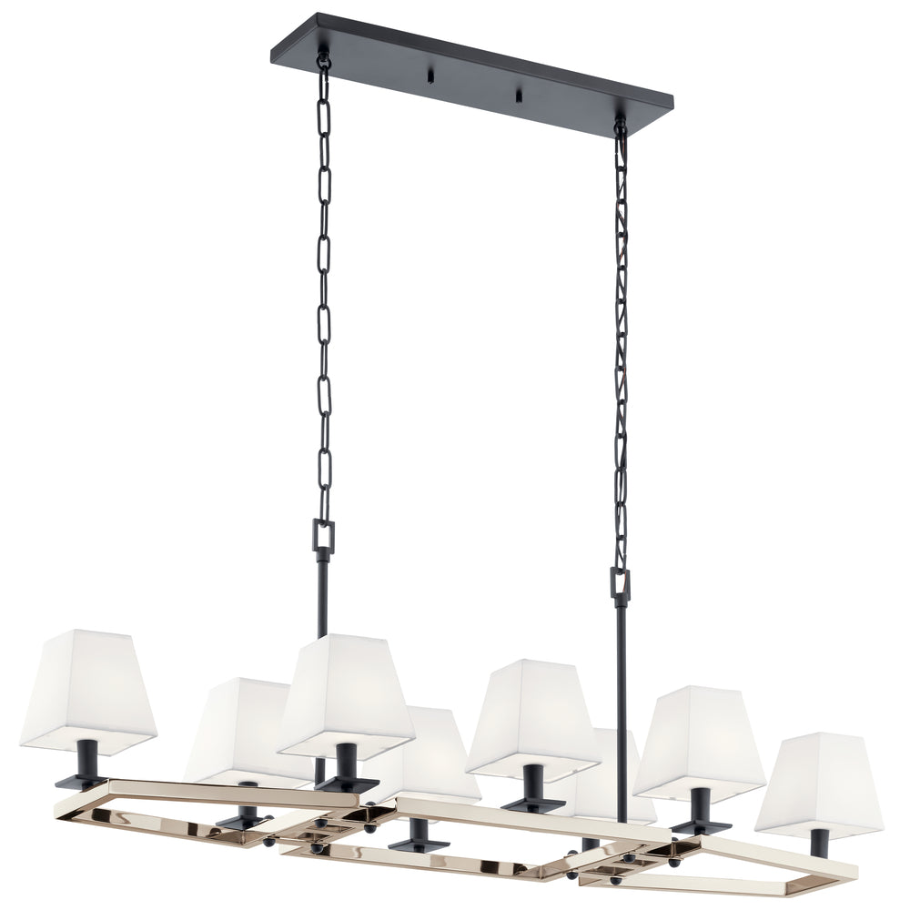 Dancar?????48" 8 Light Linear Chandelier Polished Nickel