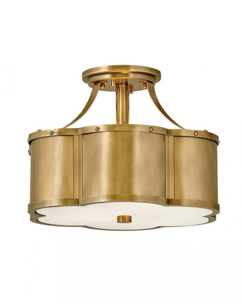 Medium Semi-Flush Mount - Brass
