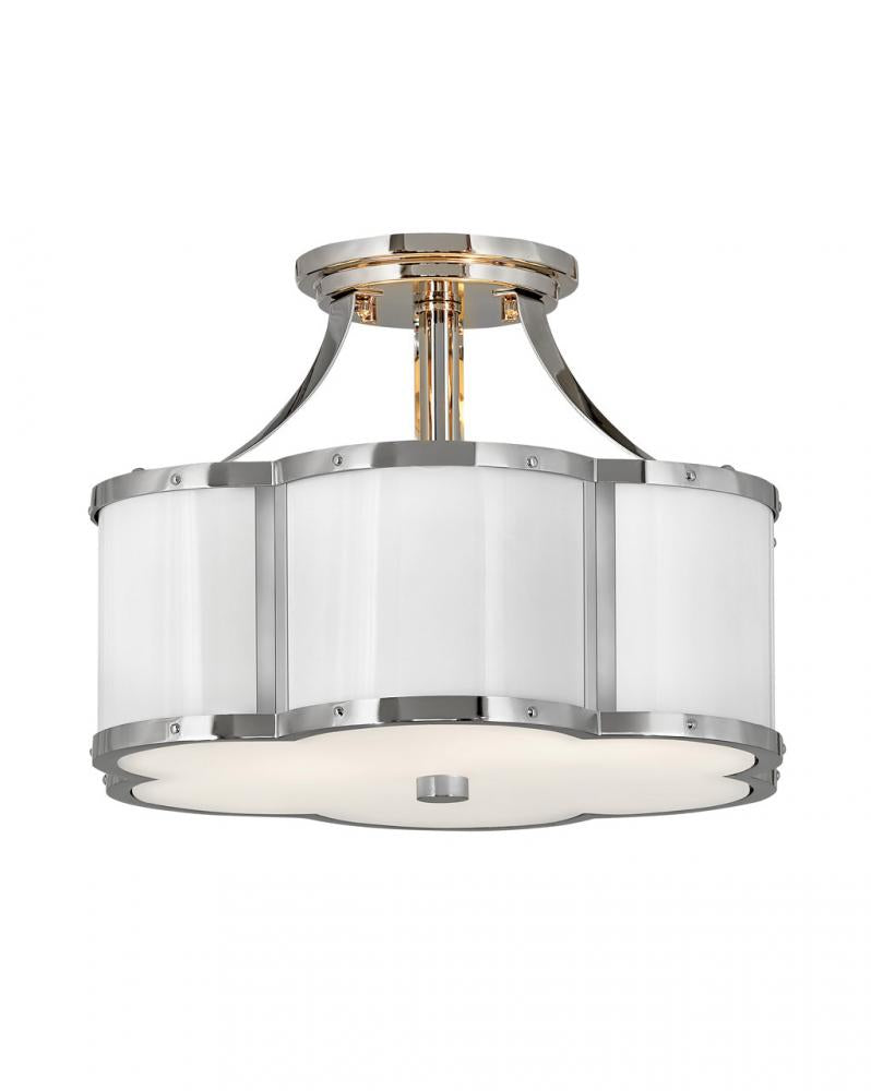 Medium Semi-Flush Mount - Nickel