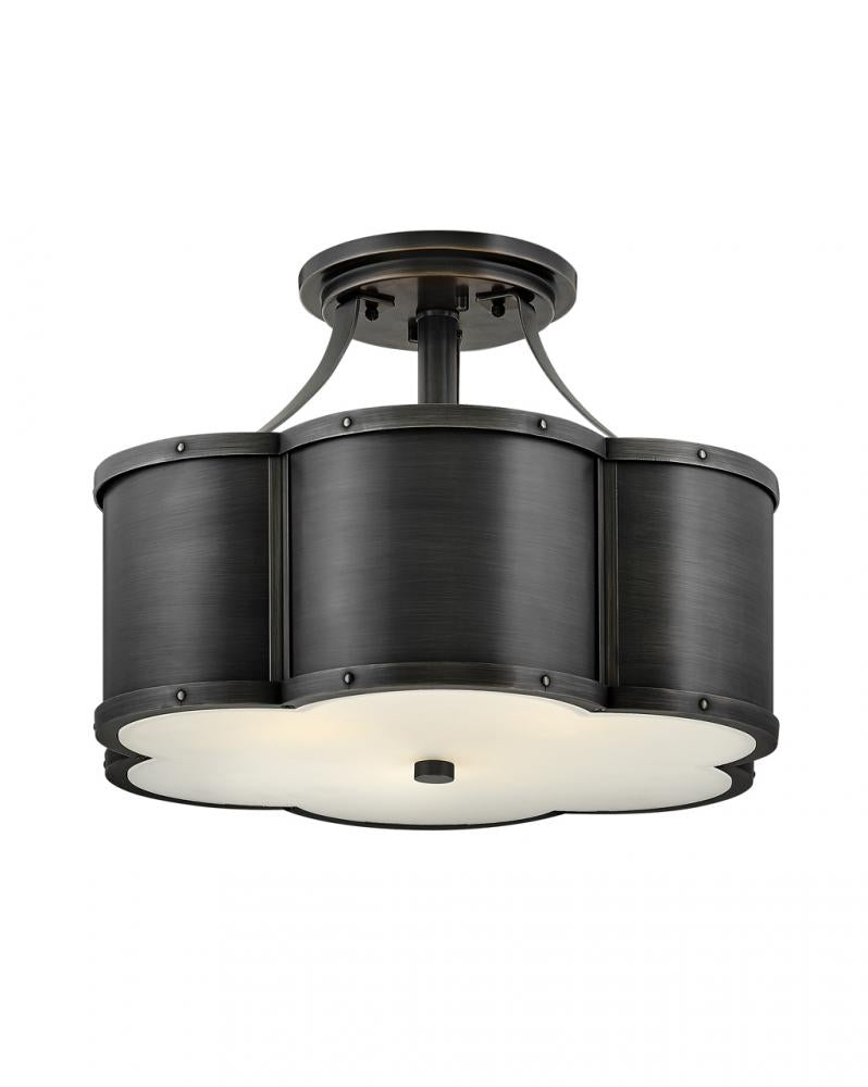 Medium Semi-flush Mount - Black|Combination Finishes