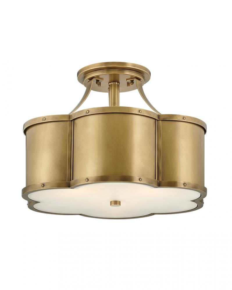 Medium Semi-flush Mount - Brass