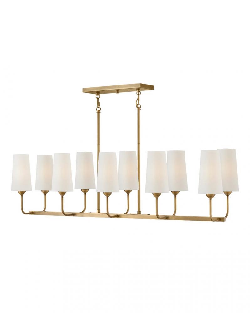 Medium Ten Light Linear - Brass