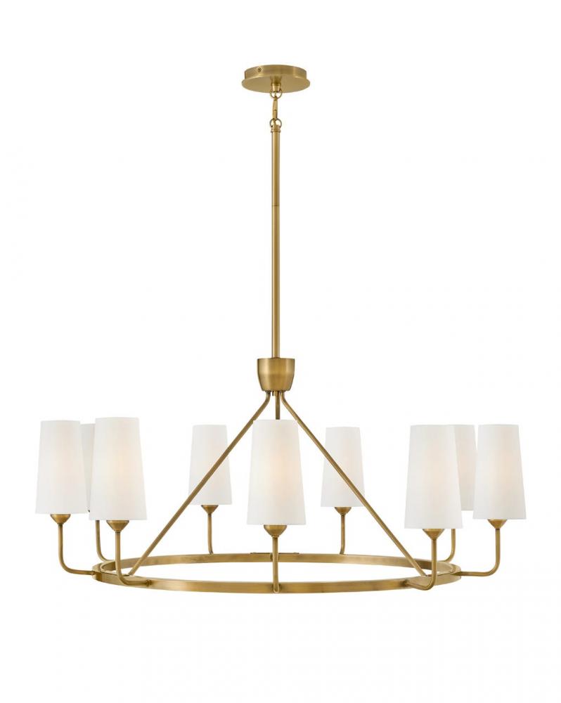 Large Single Tier Chandelier - Brass