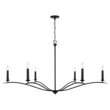 Load image into Gallery viewer, 6-Light Elongated Chandelier in Black Iron