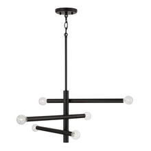 Load image into Gallery viewer, 6-Light Modern Sputnik Chandelier in Matte Black