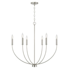 Load image into Gallery viewer, 6-Light Chandelier in Brushed Nickel