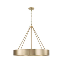 Load image into Gallery viewer, 4-Light Modern Circular Metal Chandelier in Matte Brass