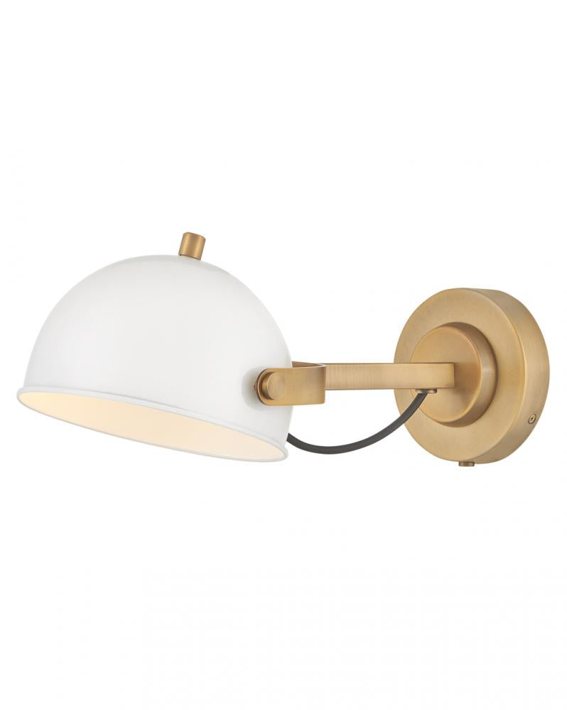 Medium Adjustable Single Light Sconce - White