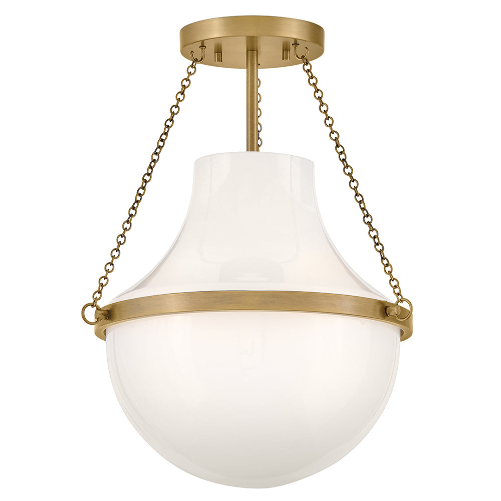 Medium Semi-Flush Mount - Brass
