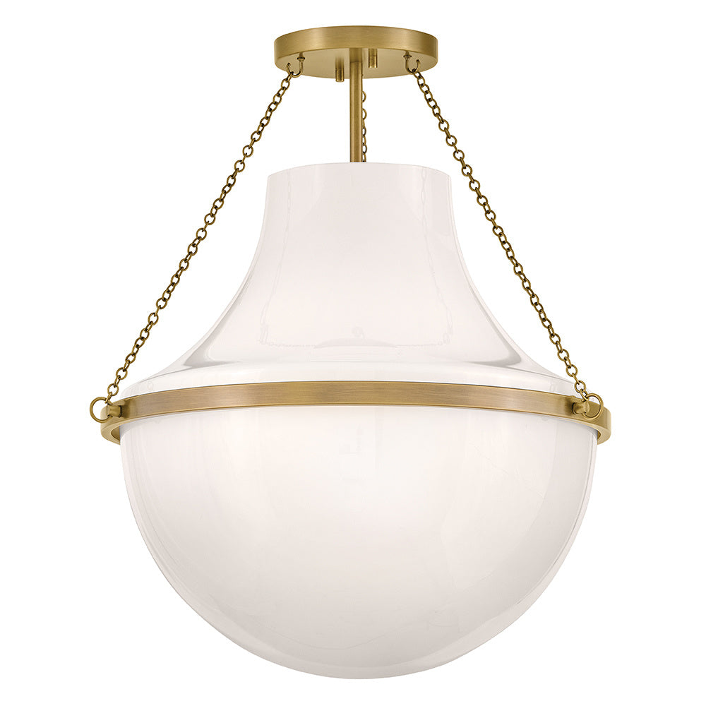 Medium Semi-Flush Mount - Brass