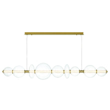Load image into Gallery viewer, Atomo 74" LED Chandelier In Gold With Clear Glass