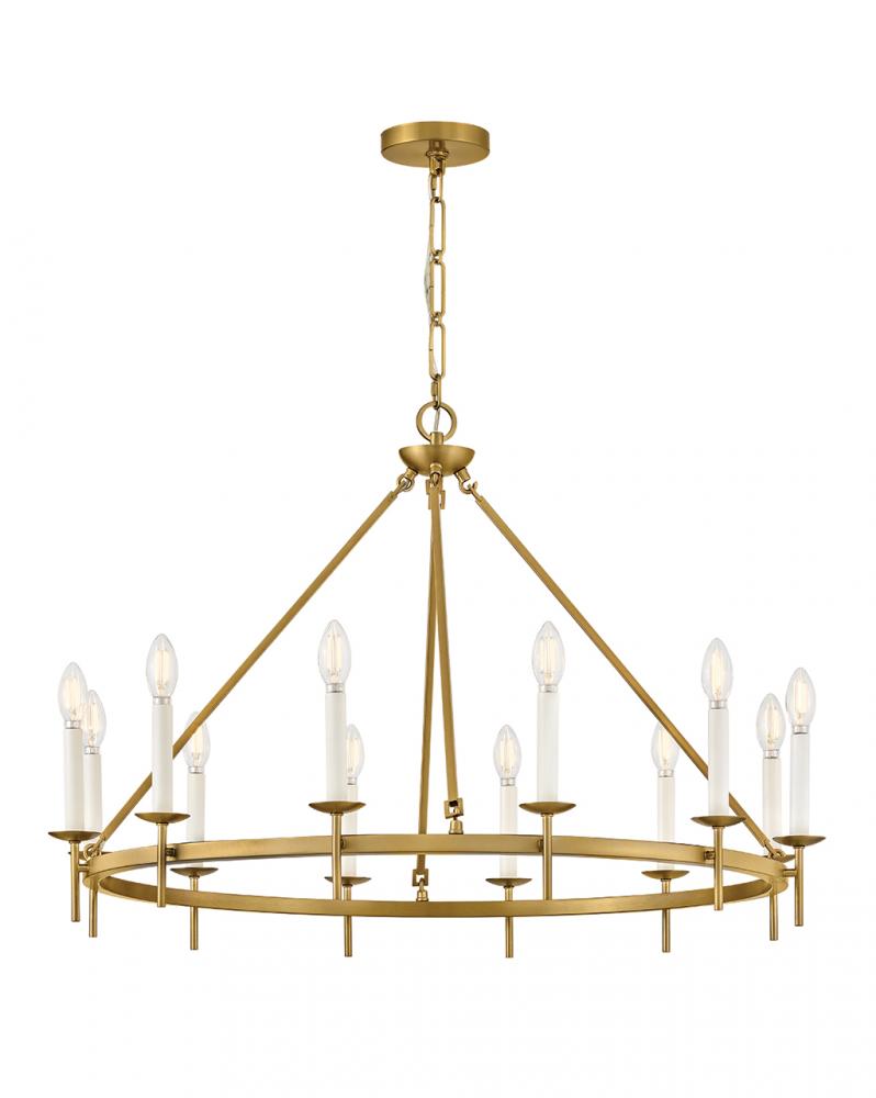 Large Ring Chandelier - Brass
