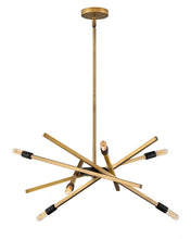 Load image into Gallery viewer, Medium Adjustable Single Tier Chandelier - Brass