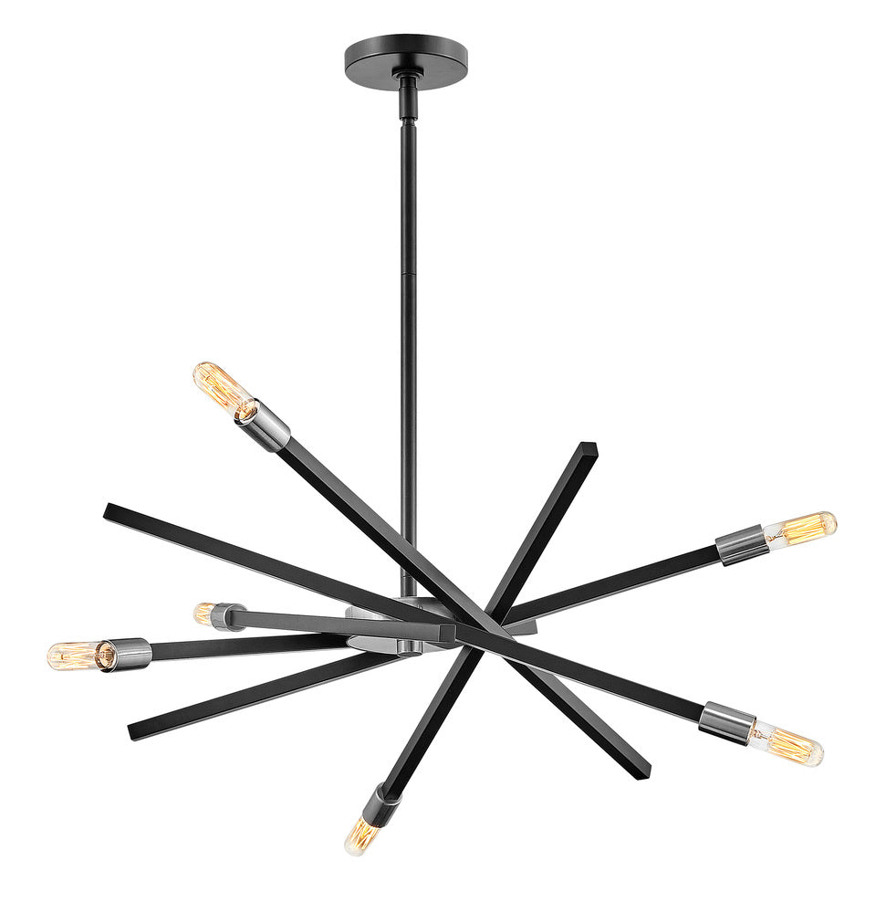 Medium Adjustable Single Tier Chandelier - Black