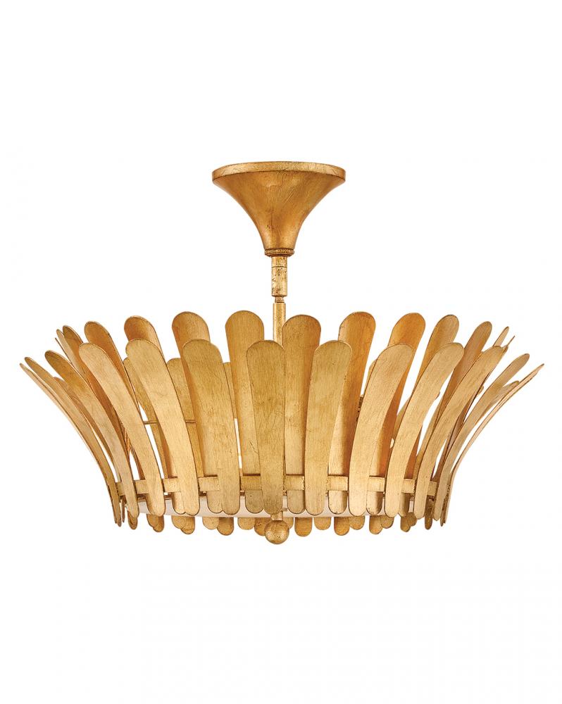 Medium Semi-Flush Mount - Brass
