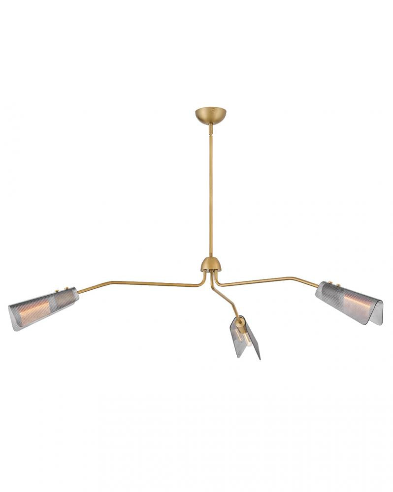 Extra Large Low Profile Chandelier - Brass