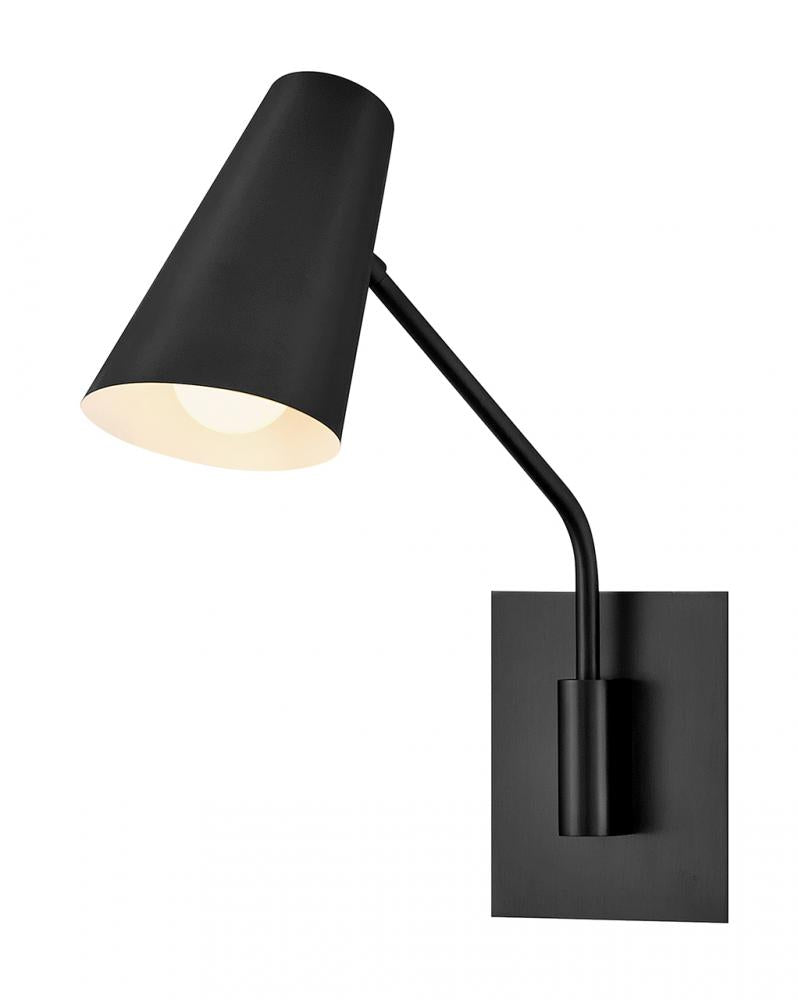 Medium Swing Arm Single Light Sconce - Black