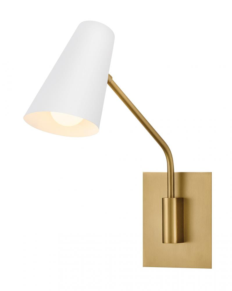 Medium Swing Arm Single Light Sconce - Brass