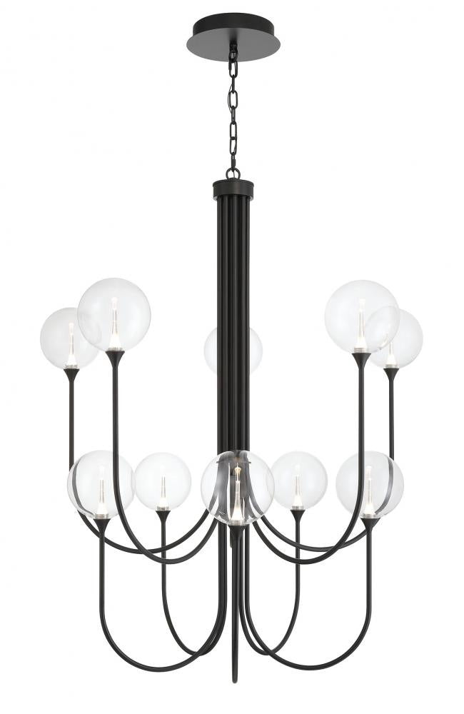 Iissa-Chandelier-10Lt-40In-BK-CL