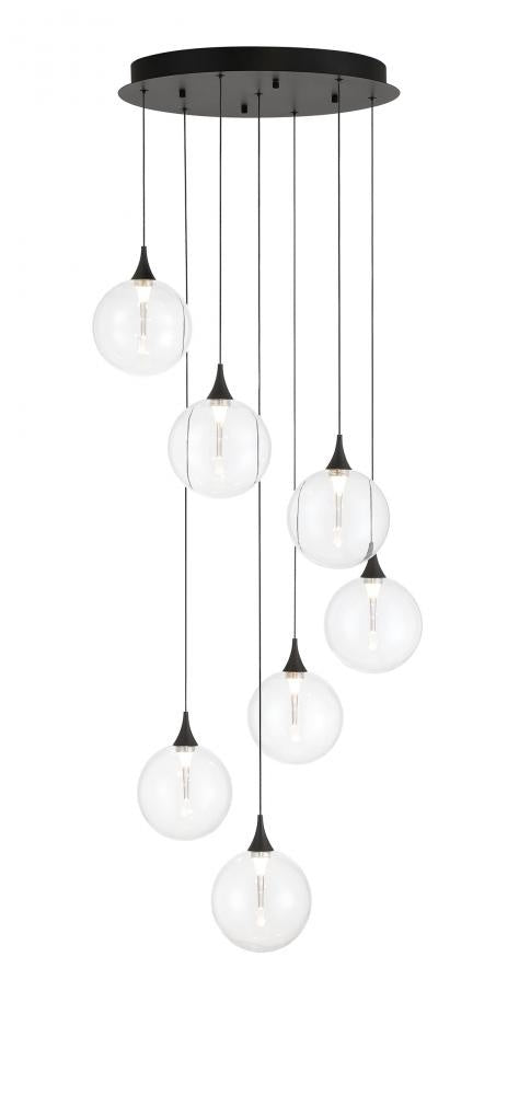 Iissa-Chandelier-7Lt-21In-BK-CL