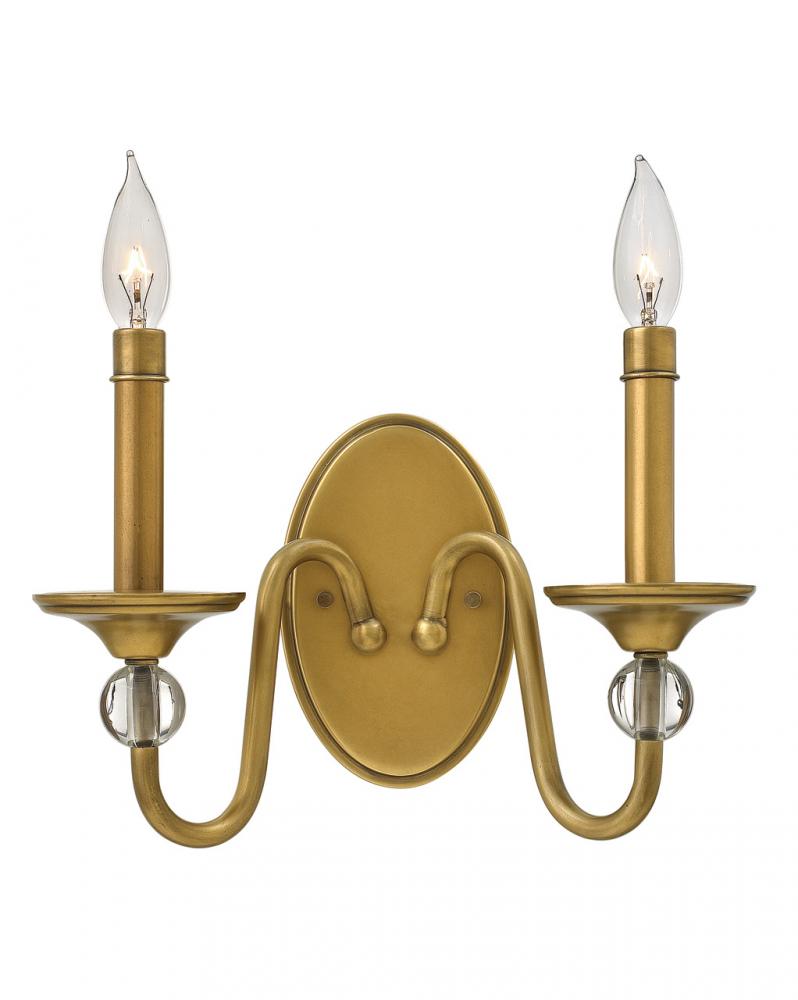 Small Two Light Sconce - Brass