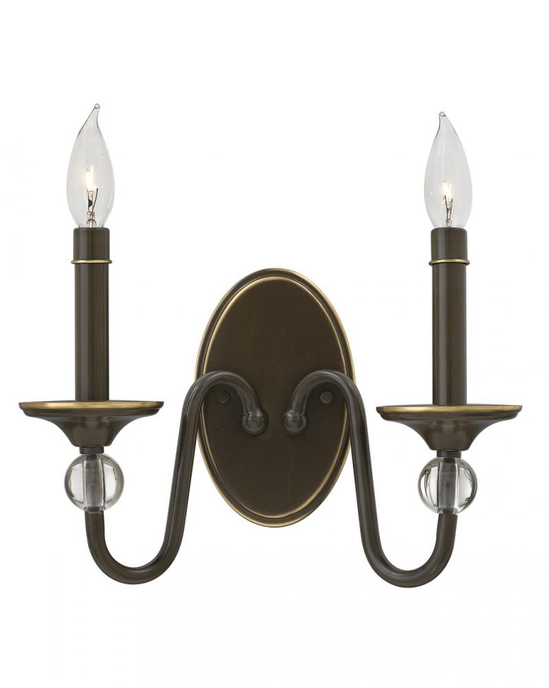 Small Two Light Sconce - Bronze