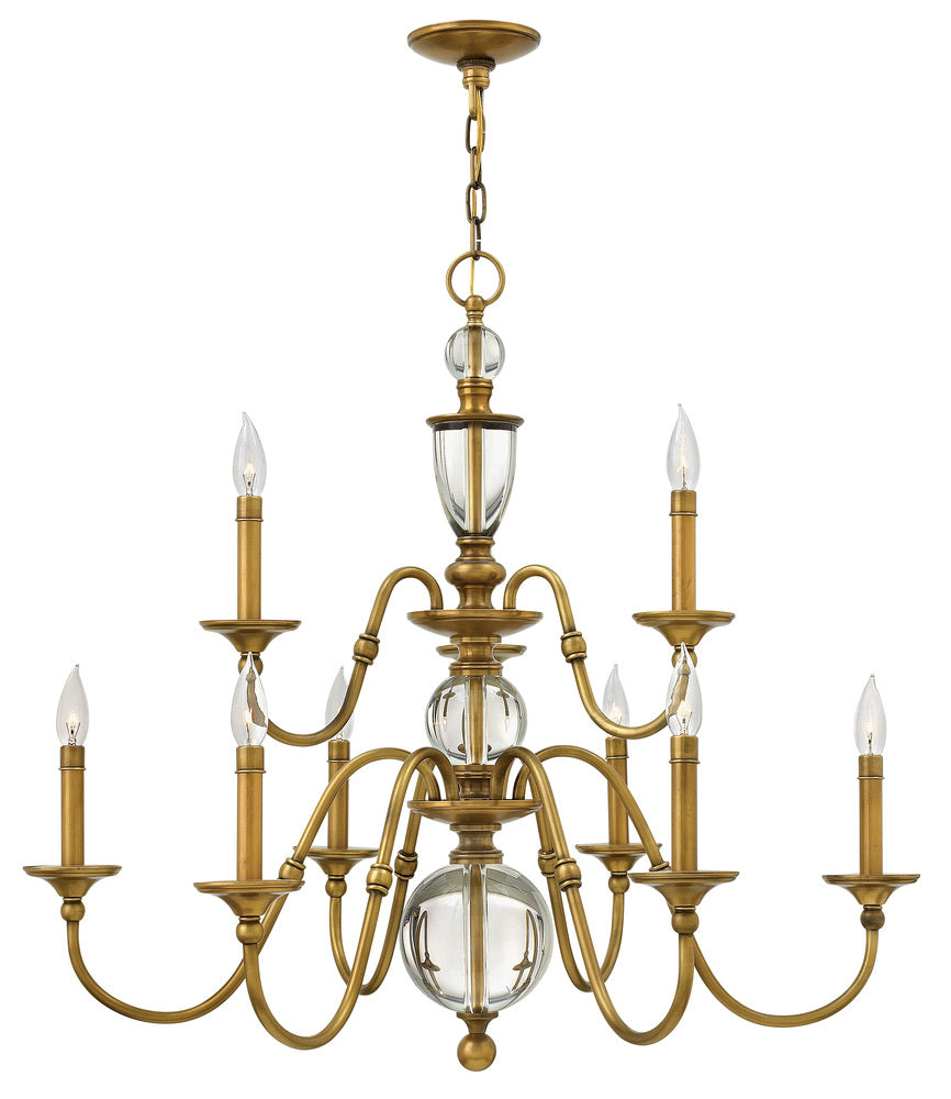 Medium Two Tier Chandelier - Brass