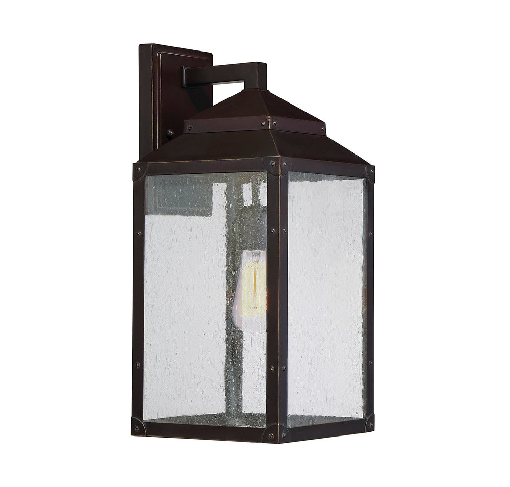 Bren 1-Light Outdoor Wall Lantern in English Bronze with Gold