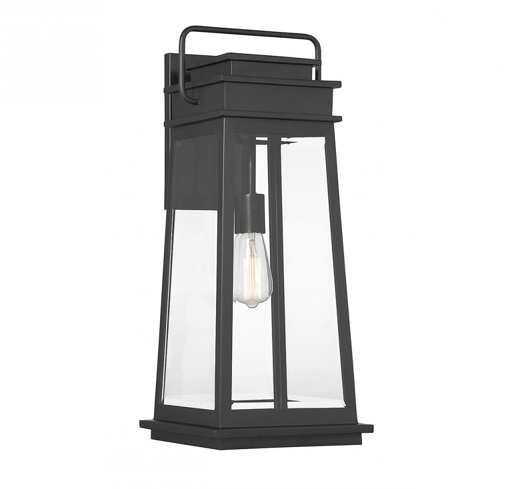 Boone 1-Light Outdoor Wall Lantern in Matte Black
