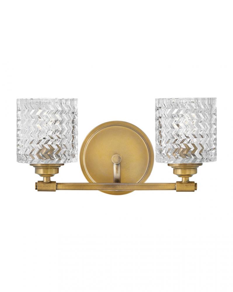 Small Two Light Vanity - Brass