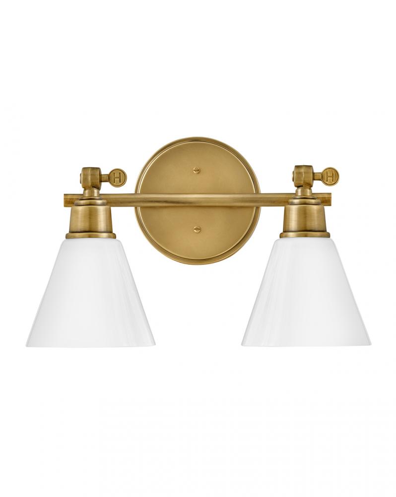 Small Adjustable Two Light Vanity - Brass