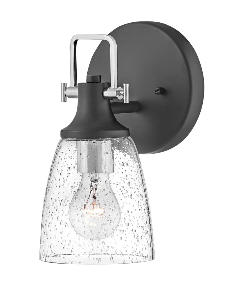 Medium Single Light Vanity - Black|Chrome