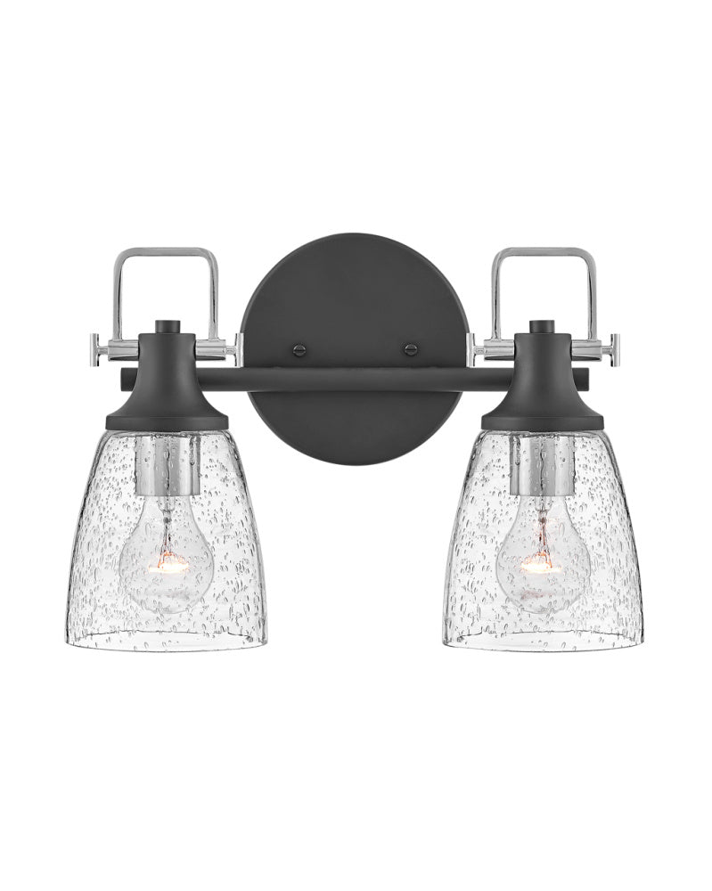 Small Two Light Vanity - Black|Chrome