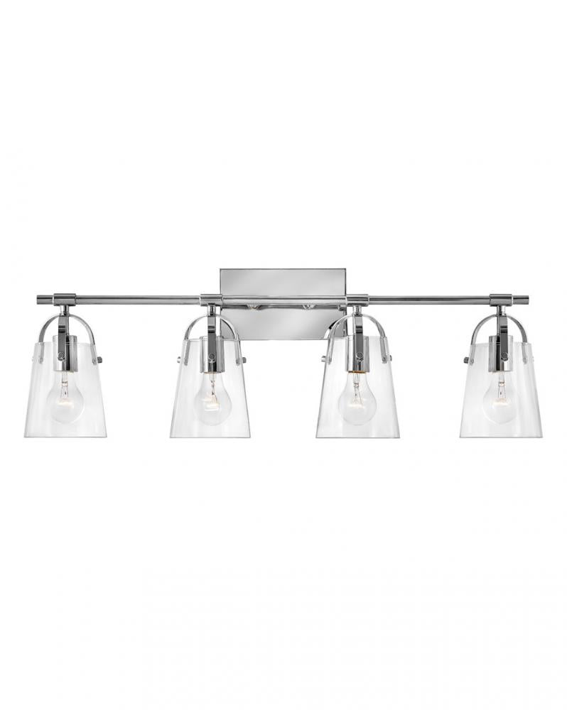 Large Four Light Vanity - Chrome
